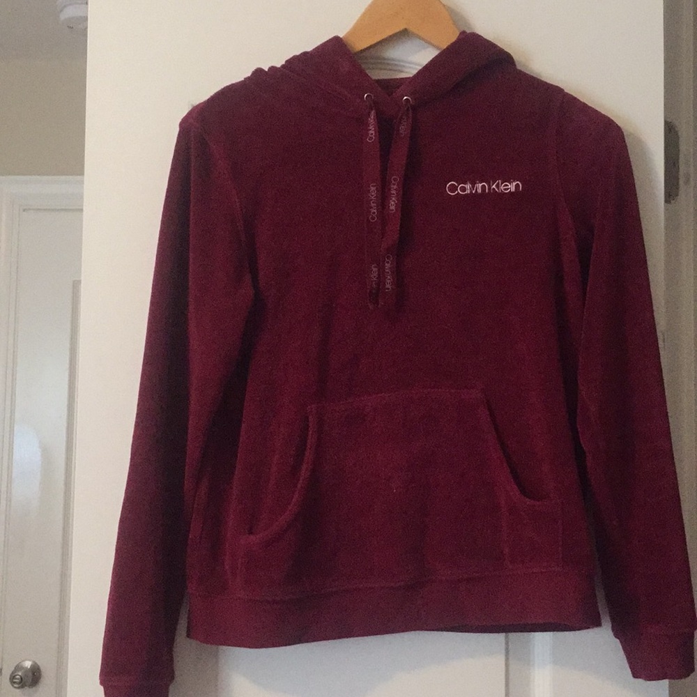 Burgundy velvet Calvin Klein sweatshirt